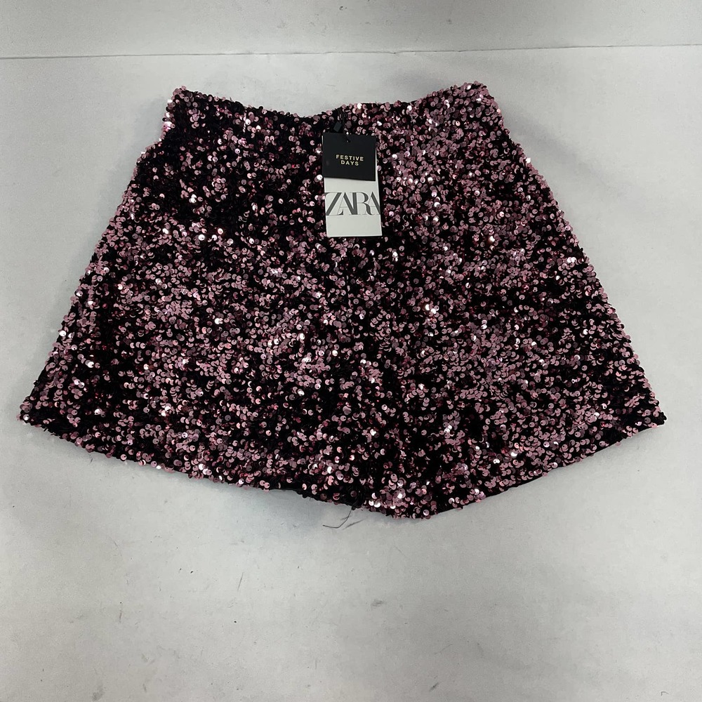 Zara Pink Sequin Jean Shorts